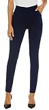 iChosy Women's High Waist Skinny Comfy Stretchy Work Pants with Pockets Navy27 12