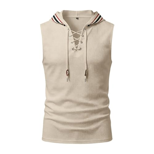 Camiseta secado rápido hombre contra el calor veraniego sin mangas en algodón y lino