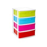 Cassettiera da pavimento 4 cassetti colori 39x40x65 cm