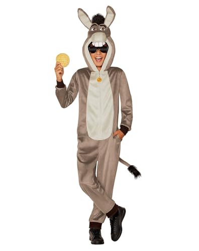 Spirit Halloween Shrek Kids Donkey Jumpsuit Costume, Officially Licensed, Donkey Union Suit, Kids Costume, Boys, Size CHILD EXTRA LARGE Standard, Gray