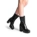 DREAM PAIRS Women's Mid Calf Gogo Boots Platform High Chunky Block Heel Square Toe Ankle Boots,Size 8.5,BLACK-PU,SDMB2410W