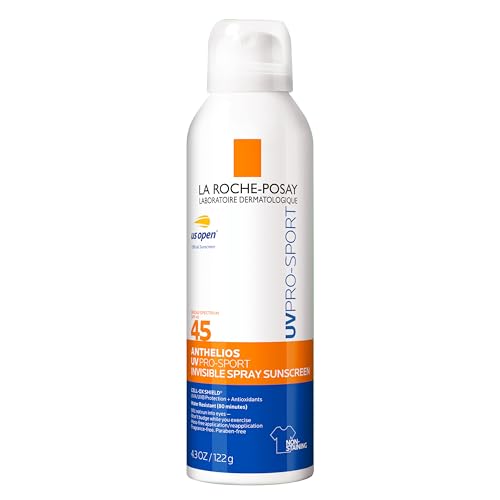 La Roche-Posay Anthelios UV Pro-Sport SPF 45 Spray Sunscreen for Face & Body, Water & Sweat Resistant Sunblock, Lightweight & Fast Absorbing, Broad Spectrum Sunscreen Spray, Skin Sun Protection