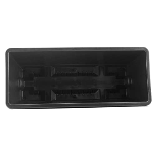 LEXININ 6 Pack 17 Inch Black Plastic Rectangular Window Planter Box, Window Vegetable Planter Box with Trays, Rectangular Flower Pots for Windowsill, Garden, Balcony, Patio, Black