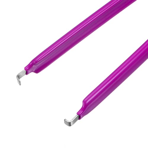 Image of uxcell IC Puller Chip Extractor Stainless Steel with Insulated Vinyl Grip Purple 2 Pack