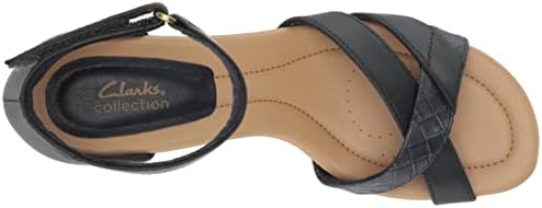 Clarks Women's Desirae Lily Heeled Sandal, Navy Leather, 8.5 Wide | Image 4