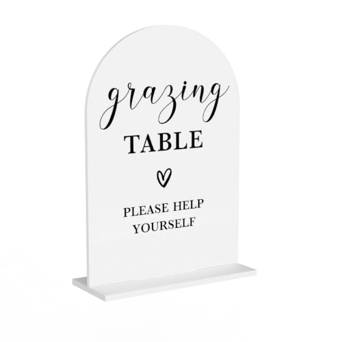 Grazing Table Sign, Grazing Table Supplies, White Acrylic Wedding Signs