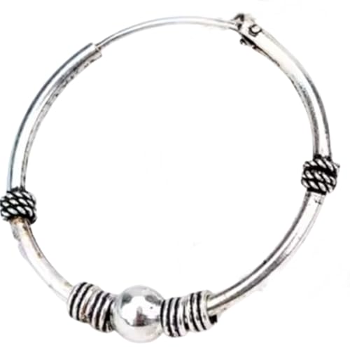 Aros de Plata Bali hipoalergénicos pendientes criollas 25mm unisex 4
