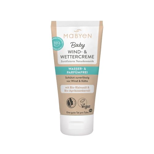 MABYEN Wind- und Wettercreme 50 ml | ÖKO-TEST Sehr gut - Babycreme Körper und Gesicht - Zertifizierte Naturkosmetik - Natrue, Vegan, Parfümfrei, Wasserfrei.