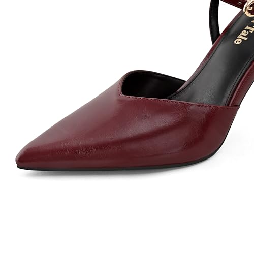 Shoe'N Tale High Heels for Women Pointed Toe Stiletto Pumps for Women Closed Toe Cross Ankle Strap Heeled Sandals with Double Buckle Sexy Heels for Wedding Party Office3