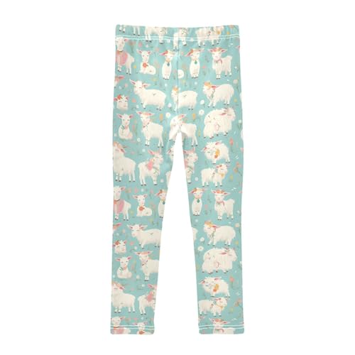 KLL French Farmhouse Goat Girls Leggings Stretch Full Length Activewear Gym2