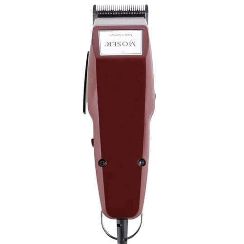Image of Wahl Unisex 01400-0016 Corded Steel Moser Classic Professional Hair Clipper; 0.7-3 mm; Stainless Steel Star Blades For Precision Cutting; Red
