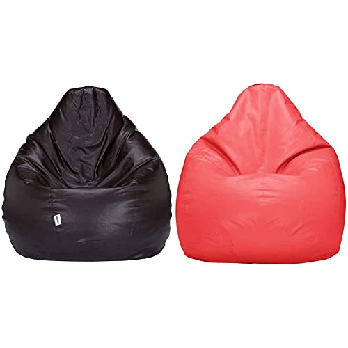 Image of Amazon Brand - Solimo XXXL Bean Bag Cover Without Beans (Brown) XXL Bean Bag Cover (Pink)