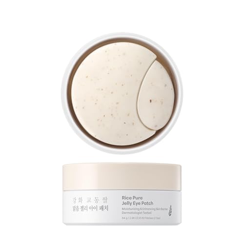 THANKYOU FARMER Rice Pure Jelly Eye Patches 60ea - Parches Ojos, Korean Skincare Coreano, Korean Ojos Mascarillas, Niacinamida, Nutritiva