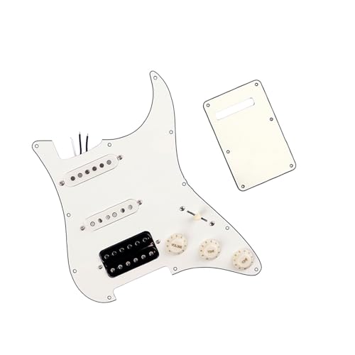 Pickguard SSH guitare blanche rétro avec plaque micros et micros strat
