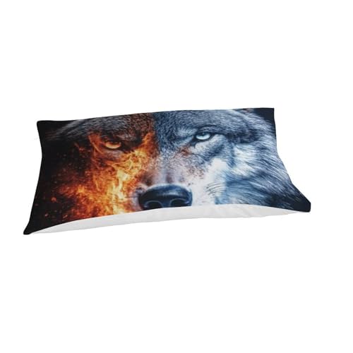 Housse de couette loup en microfibre 135x200 cm avec fermeture éclair pour lit simple - 7