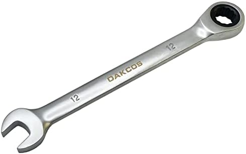 DAKCOS Fixed Head Ratchet Spanner 17mm Ratcheting Combination Wrench Chrome Vanadium Steel