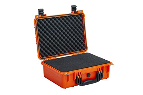 Image of MEIJIA All Weather IP67 Waterproof Hard Camera Case,Hard Protective Case,Hard Case with Customizable Foam,Fit Use of Drones,Camera,Equipments,Pistols(Orange,15.98x12.99x6.85inches)