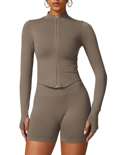 Odizli Sport Oberteile Damen Langarm Jacke Top Eng Langarmshirt Sportshirt...