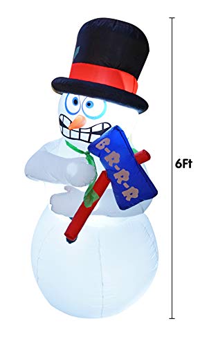 image for BIGJOYS 6 Ft Inflatable Christmas Shiver Snowman Decoration Shaking Sn