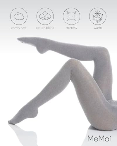 Image of MeMoi Brooklyn Flat Knit Cotton Tights for Women, Cozy and Stretchy Soft Sweater Tights - Sizes XS to 5x-6x
