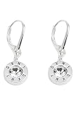 DKNY Drop Earrings with Crystal - Women's Jewelry - Leverback Earrings - Great Gift for Women - Made with Mixed Metal - Silver, One Size, Non-Precious Metal, no gemstone