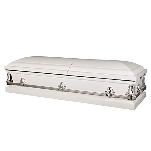 Titan Casket - Orion White Steel Casket With White Interior #TOP2