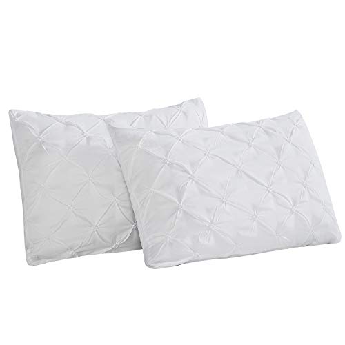 YEPINS Fundas de almohada decorativas de microfibra suave, patrón plisado (estándar (50 x 75 cm), color blanco) Cover