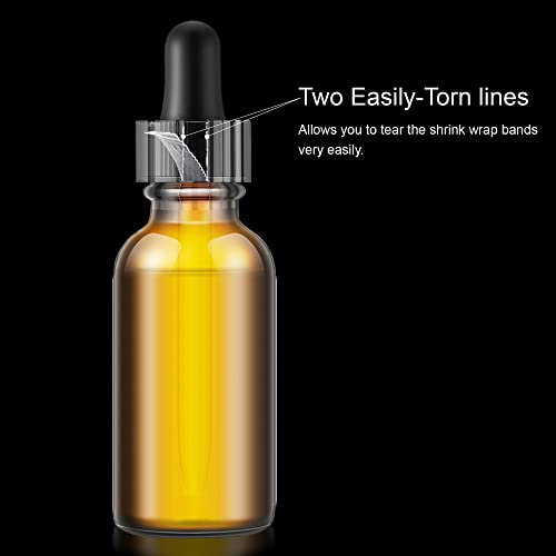 Heat Shrink Wrap Bands Film Shrink Seal Bands for Essential Oil Bottle, Dropper Bottle and Test Tube Bottle Cap (45X52, 600)