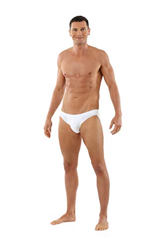 Men's Laser Cut Seamless Briefs Stretch Cotton White3