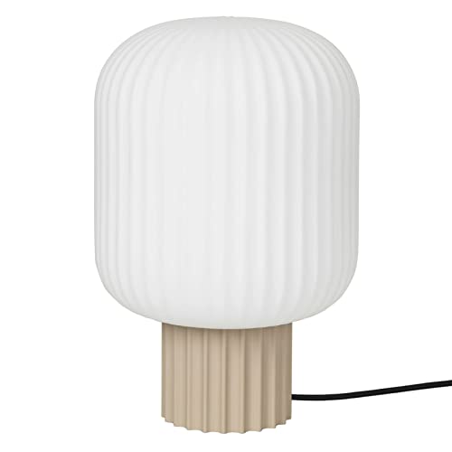 broste Copenhagen - Bordslampa, lampa – 'Lolly' – glas, metall – beige, vit – (Ø x H) 20 x 30 cm