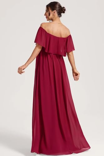 Ruffles Maternity Dresses Formal 2025 Long Chiffon Maternity Maxi Dress Summer TN3473