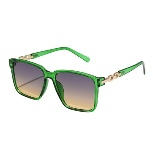 Lunettes de soleil pour femmes de mode style carré verres dégradés anti-UV400 vert