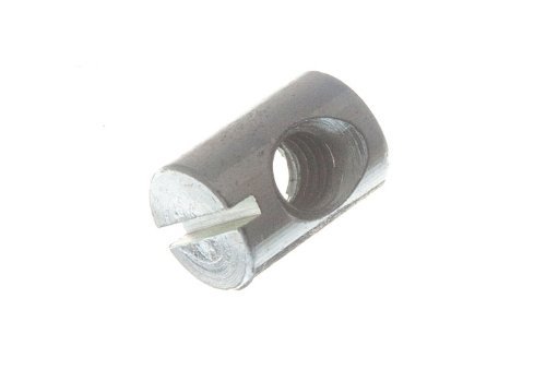 10 of Barrel Nut for Furniture Bolt Slotted M6 X 14Mm Long Zp