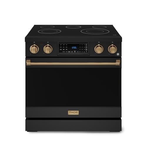 Gordon Ramsay by THOR Kitchen 36 Inch Professional Electric Range with Tilt Panel Touch Control in Black/Bronze