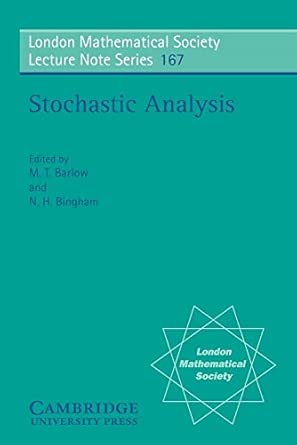 LMS: 167 Stochastic Analysis: Proceedings of the Durham Symposium on Stochastic Analysis, 1990 book cover