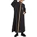 Muslim Thobe for Boys Muslim Dress Long Sleeve Kaftan Arabic Islamic Prayer Dress Kids Ramadan Eid (Black, 9-10 Years)