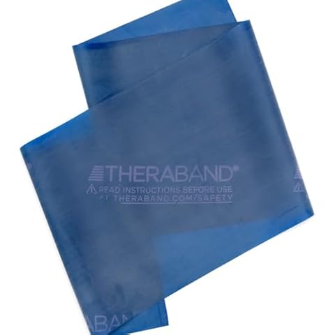 THERABAND Professional Latex Resistance Bands, Individual 6 Ft Elastic Band for Upper & Lower Body Exercise, Physical Therapy, Pilates, Home Workouts, 6 Foot, Blue, Extra Heavy, Level 5 Cover