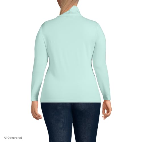 Image of Lands' End Lightweight Jersey Long Sleeve Turtleneck