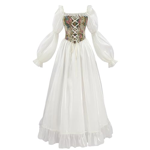 Image of NSPSTT Women Girls American Pioneer Colonial Dress Prairie Costume