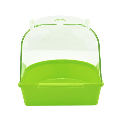Image of Litewoo Bird Bath Shower Box Hanging Parrot Bathtub Bowl Cage with Hooks Birdcage Cage Accessory Bathing Tub Suitable for Small Animal Parakeet Canary Budgies Parrot (Random Color) (one-Piece)