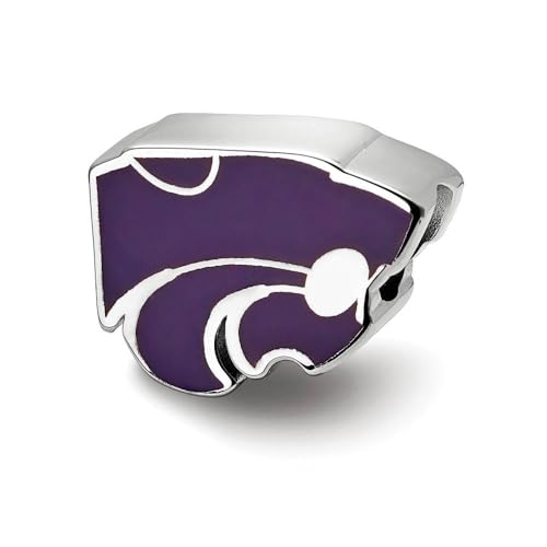 Sterling Silver Kansas State University Enameled Logo Bead Charm