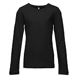 ONLY Mädchen Kognew L/S Tee Jrs Noos Langarmshirt, Schwarz, 134-140 EU