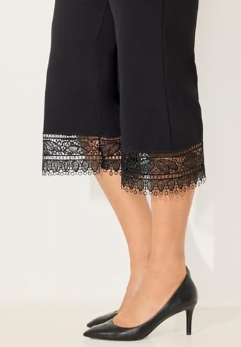 Catherines Women's Plus Size Ponte Knit Lace Capri4