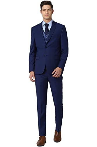 Image of Van Heusen Men's Wool Blend Navy Four Piece Suit Business Pants Set