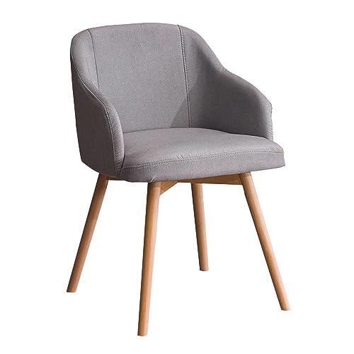 Chaise en lin pour salle à manger avec dossier capitonné et pieds bois