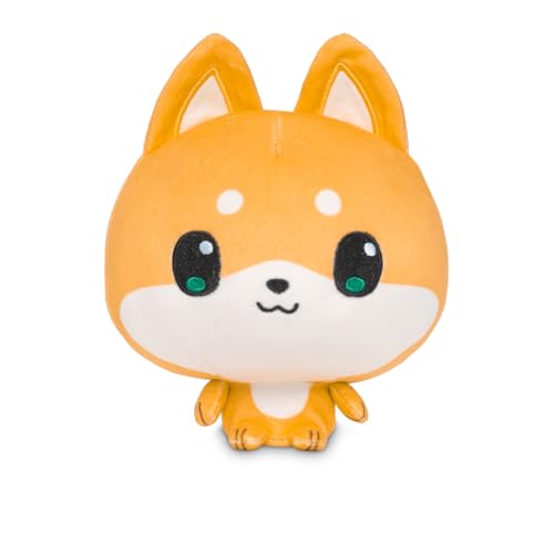 TeeTurtle Cloudheads Miso the Shiba Inu Plush - 5-Inch Dog Stuffed Animal with Embroidered Details - Soft Cuddly Plush Toys for Kids, Teens, and Adults