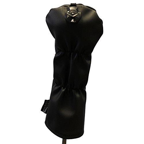 Majek Retro Golf Headcover Black Red And White Vintage Leather Style X Fairway Wood Head Cover Classic Look, Wheel Tag Includes Numbers 3 Through 7 Plus X #TOP4