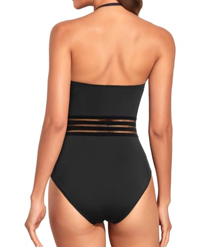 Holipick Women Tummy Control One Piece Swimsuits Wrap Cutout Bathing Suits High Waisted Monokini