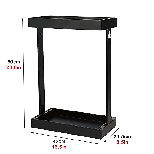 Paragüero rectangular de metal resistente con diseño elegante para zonas de recepción 5