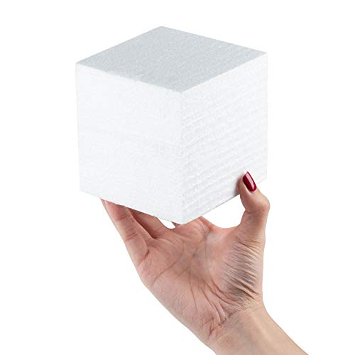 Foam Blocks, Arts and Crafts Supplies (4 x 4 x 4 in, 6-Pack)